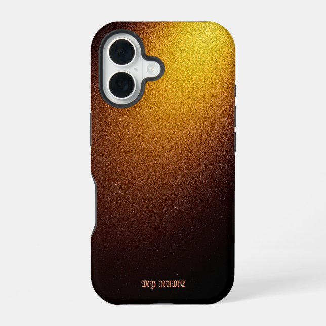 Radiant Golden Glitter Texture iPhone 16 Case (Back)