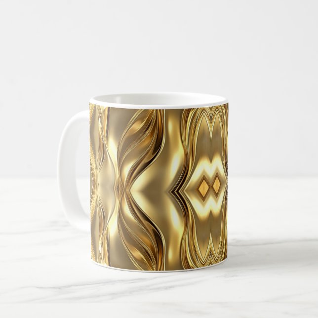 Radiant Golden Pattern Coffee Mug (Front Left)