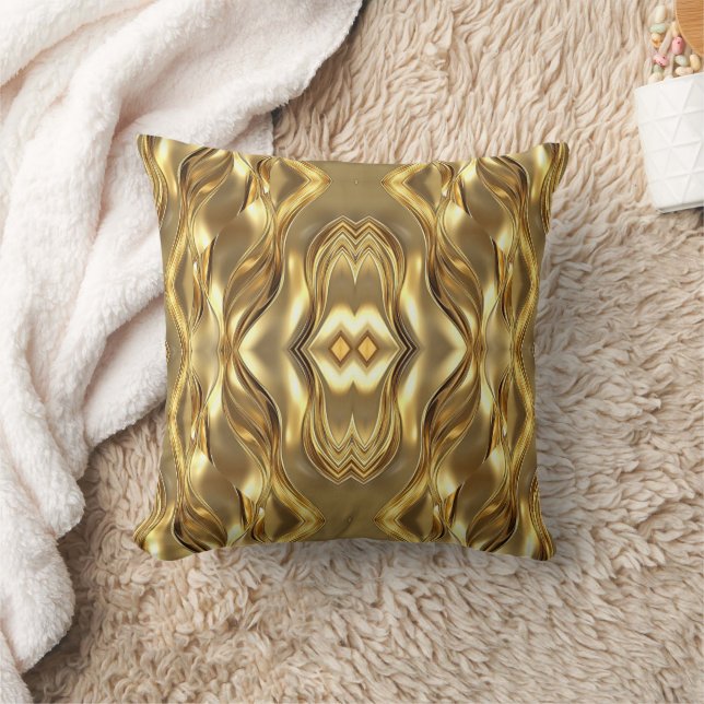 Radiant Golden Pattern Cushion (Blanket)