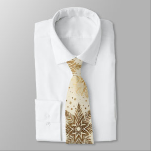 Radiant Golden Snowflake Elegance Tie
