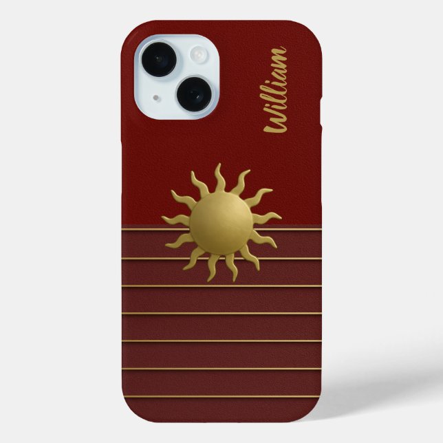 Radiant Golden Sun on Red iPhone / iPad case (Back)