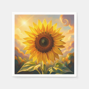 Radiant Golden Sunflower Sunset Napkin