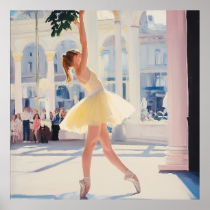 Radiant Grace: Ballet Art with Sunlit Elegance Poster