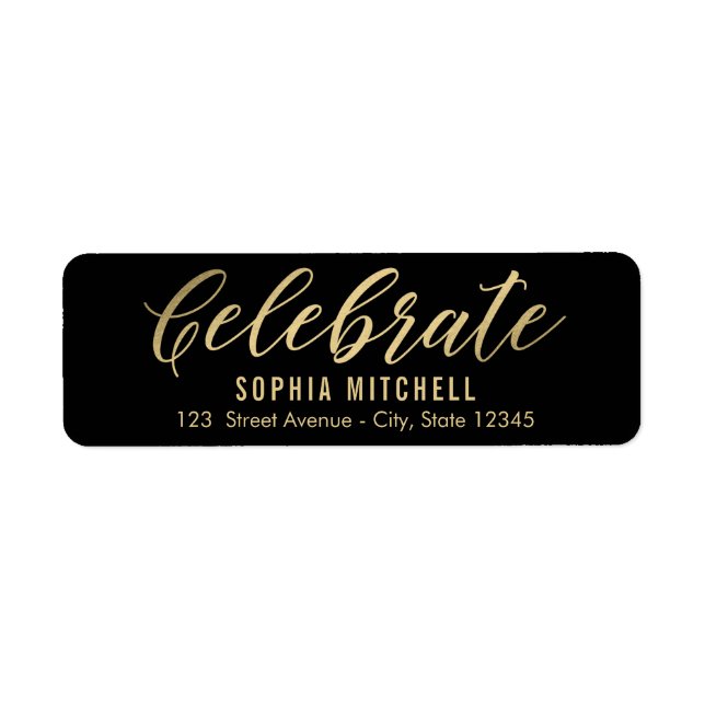 Radiant Grad EDITABLE COLOR Address Label (Front)