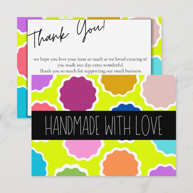 Radiant Gratitude: Handcrafted Vibrance Thank You Card (Front/Back)
