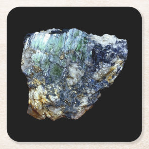 Radiant Green Vivianite Crystal Focus Renewal Art Square Paper Coaster