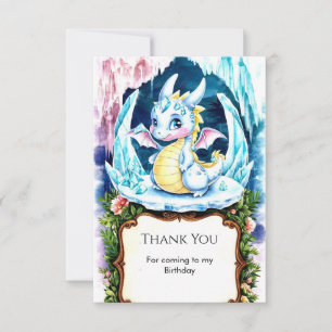 Radiant Happy Dragon Birthday Thank You Card