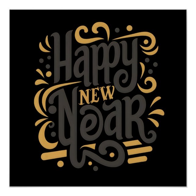 Radiant Happy New Year Poster (Front)