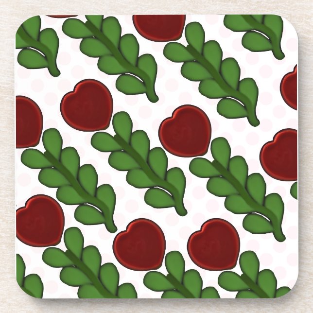  Radiant Heart Flower Botanical  Coaster (Front)