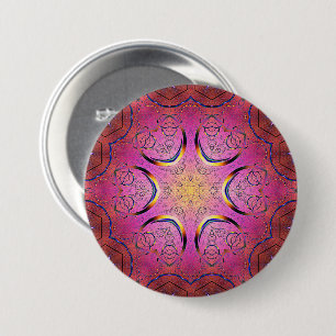 Radiant Heart Kaleidoscope 7.5 Cm Round Badge