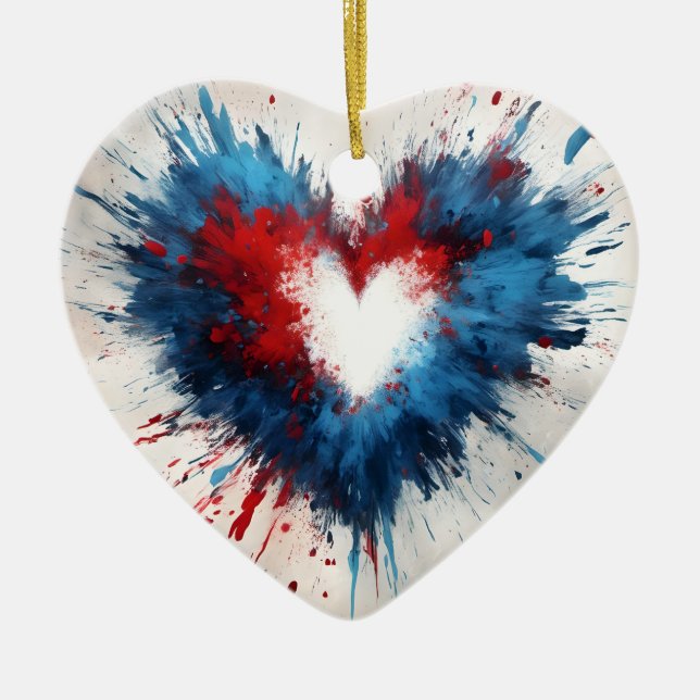 Radiant Heartburst Ceramic Tree Decoration (Front)