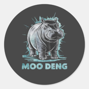 Radiant Hippo Moo Deng Classic Round Sticker