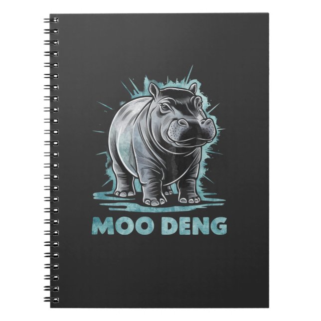 Radiant Hippo Moo Deng Notebook (Front)