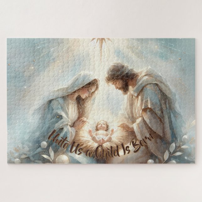 Radiant Holy Family Nativity Scene Jigsaw Puzzle (Horizontal)