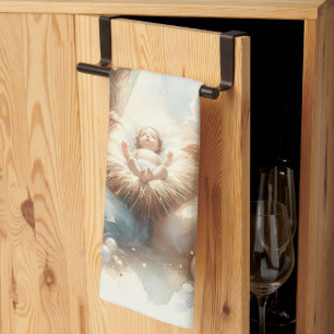 Radiant Holy Family Nativity Scene Tea Towel