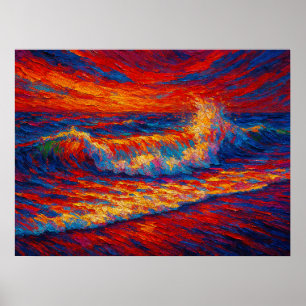 Radiant Horizon: The Primal Rainbow Surge Poster