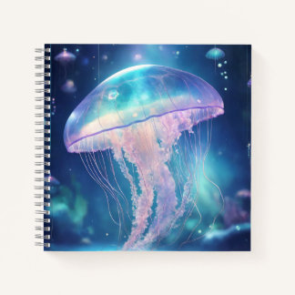 Radiant Jellyfish Glow Neon Fluorescent Notebook