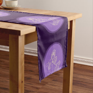 Radiant Lavender Angel Deep Purple Table Glow Short Table Runner