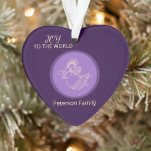 Radiant Lavender Angel of Joy Family Heart Glow Ornament