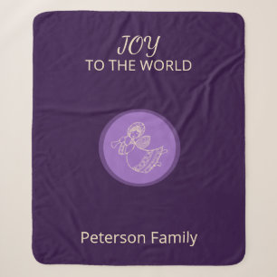 Radiant Lavender Angel of Joy Family Sherpa Glow Blanket
