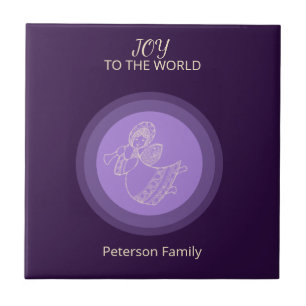 Radiant Lavender Angel of Joy Family Tile Glow