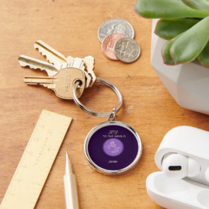 Radiant Lavender Angel of Joy First Name Glow Key Ring