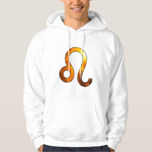 Radiant Leo Glow – Luxurious Gold Cosmic Art Hoodie