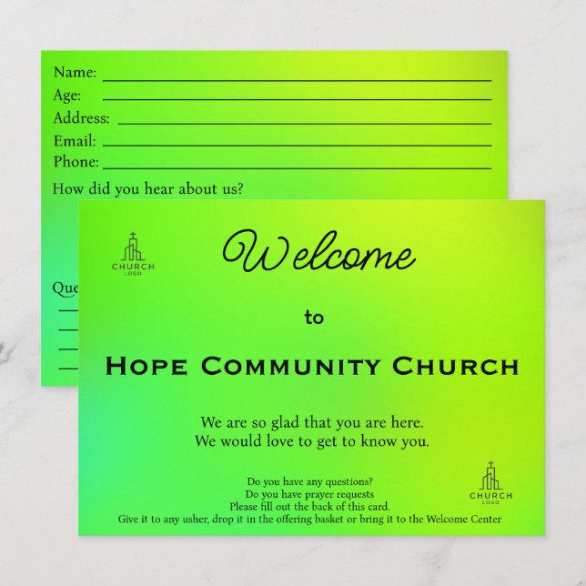 Radiant Life Church Connect Card (Front/Back)
