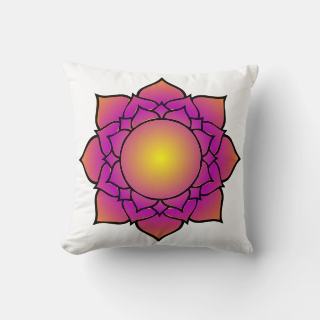 Radiant Lotus Flower Cushion (Front)