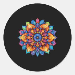 Radiant Lotus Mandala Festival Yoga Classic Round Sticker