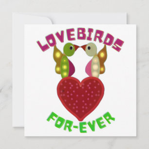 Radiant Lovebirds Heart Design Invitation