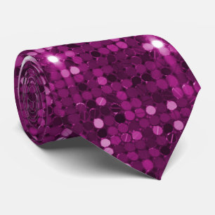 Radiant Magenta Sparkle Disco Sequin Neck Tie