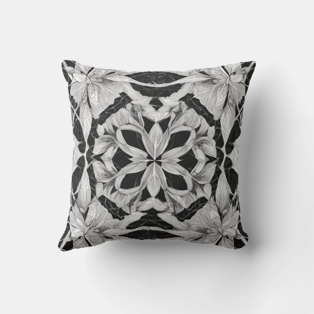 Radiant Mandala: Vibrant Symmetrical Fantasy Art Cushion (Back)