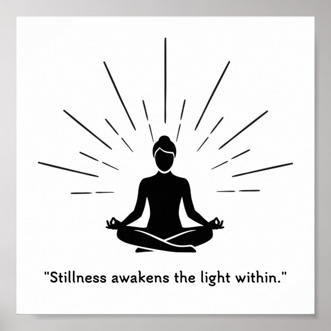 Radiant Meditation Silhouette Poster (Front)
