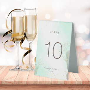 Radiant Mint Green Botanical Glitter Wedding