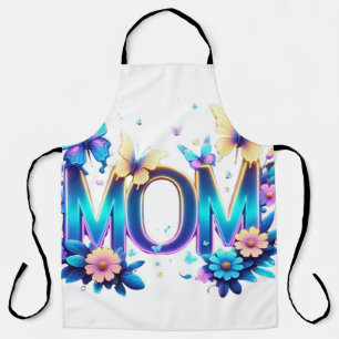 Radiant MOM with Butterflies – Colorful Floral Mot Apron