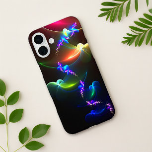 Radiant Multicolor Fractal Butterfly iPhone 16 Plus Case