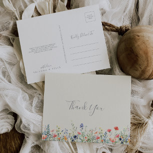 Radiant Multicolor Wildflower Thank You Postcard