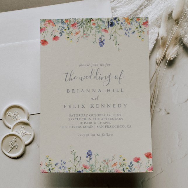 Radiant Multicolor Wildflower The Wedding Of Invitation (Creator Uploaded)