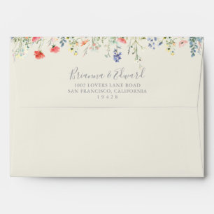 Radiant Multicolor Wildflower Wedding Invitation Envelope