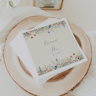 Radiant Multicolor Wildflower Wedding Napkins