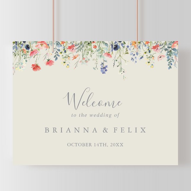 Radiant Multicolor Wildflower Wedding Welcome Sign (Creator Uploaded)