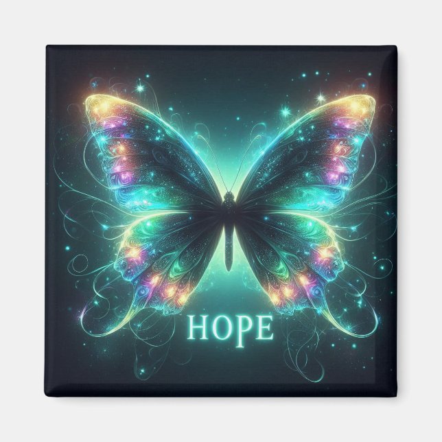 Radiant Multicolored Butterfly Portraying Hope   Magnet (Front)