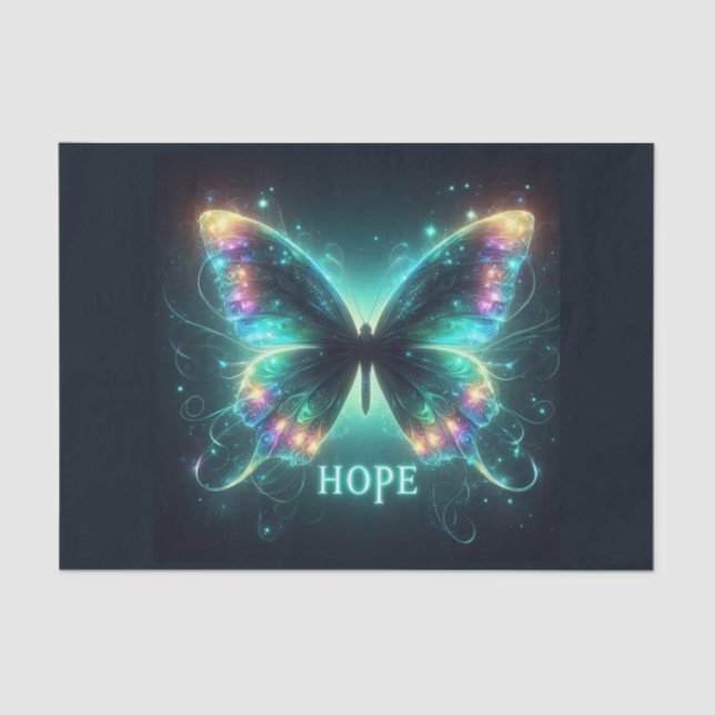 Radiant Multicolored Butterfly Portraying Hope  Tissue Paper (Front)