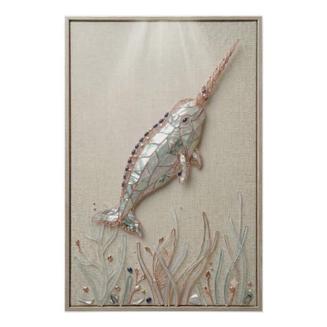 Radiant Narwhal Coastal Wall Art (Front)