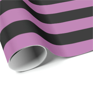 Radiant Orchid and Black Stripe Wrapping Paper