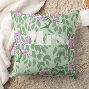 Radiant Orchid and Green Romantic Tree Wedding Cushion
