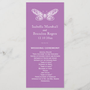 Radiant Orchid Butterfly Wedding Program Programme