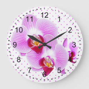Radiant Orchid Closeup Photograph Large Clock
