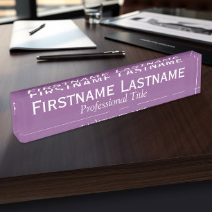 Radiant Orchid - Full Name and Professional Title Nameplate